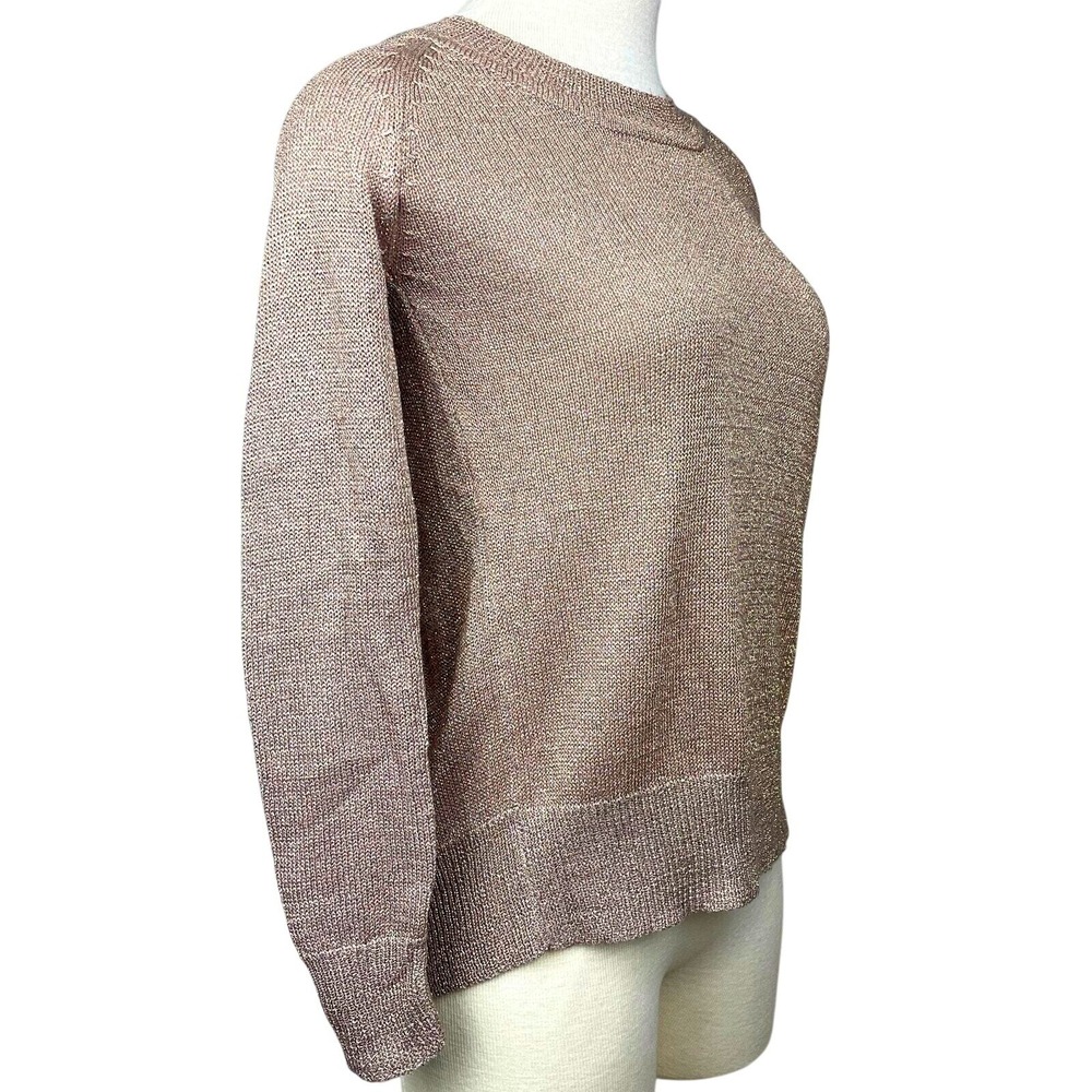 MILLAU Womens (S) Open Back‎ Metallic Sweater Rose Gold Beach Minimalist Yoga